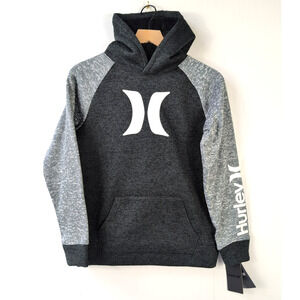 Hurley Boyd Hoodie Men’s L Gray Anthracite Pullover Logo Long Sleeve NEW